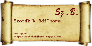 Szoták Bíbora névjegykártya
